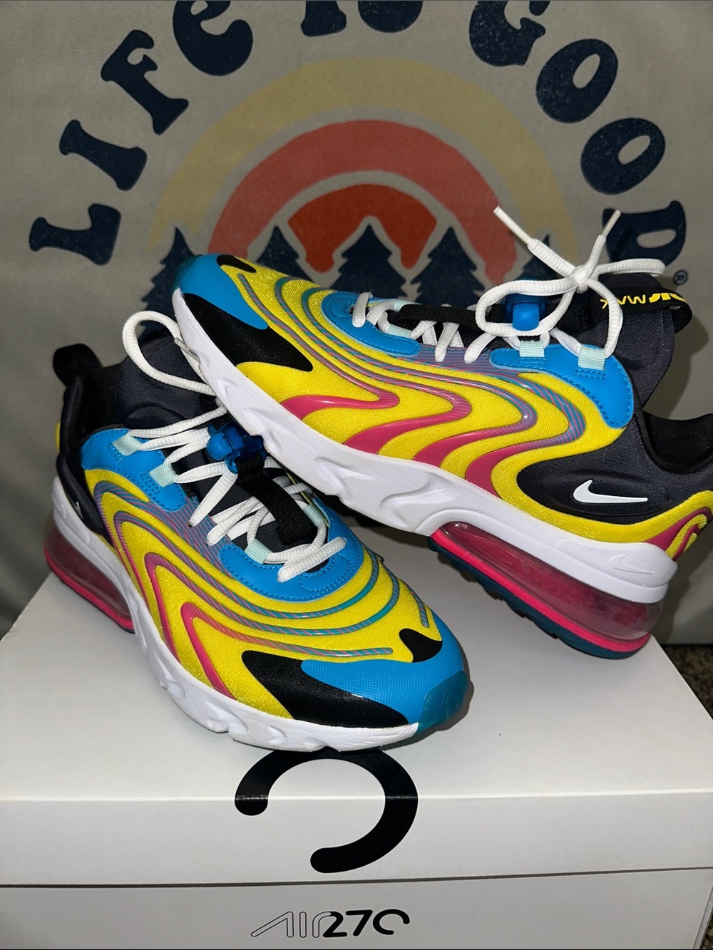 Nike Laser Blue/White-Anthracite Air Max 270 React ENG Sneakers
